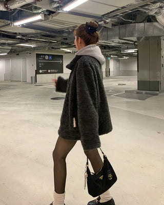Boa Button Half Coat