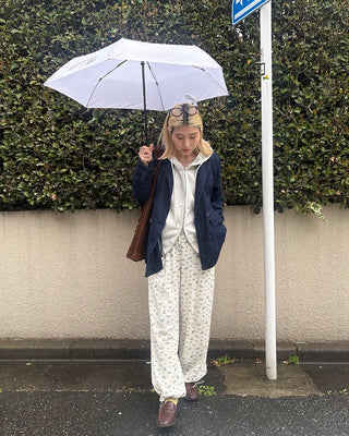 2-way hem flower waffle easy pants