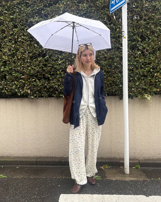 2-way hem flower waffle easy pants