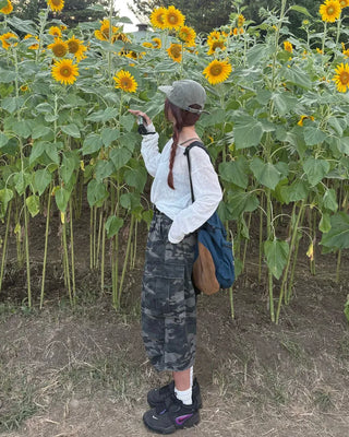 2-way loose sheer summer knit T-shirt