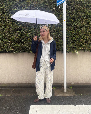 2-way hem flower waffle easy pants