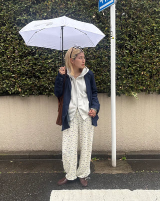 2-way hem flower waffle easy pants