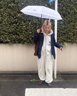 2-way hem flower waffle easy pants