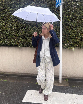 2-way hem flower waffle easy pants