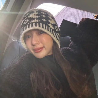 Ethnic knit beanie