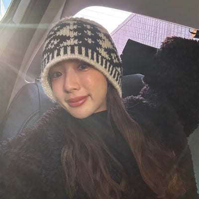 Ethnic knit beanie