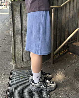 Striped midi skirt
