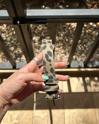 Leopard Serge Double Loop Belt