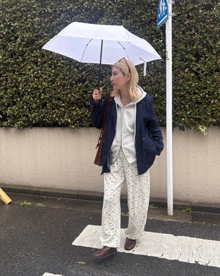 2-way hem flower waffle easy pants