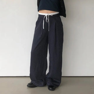 Striped two-tone slacks