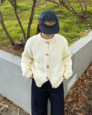 Toggle button detail knit cardigan