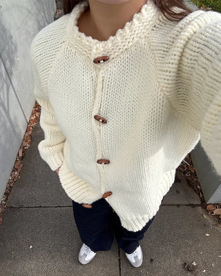 Toggle button detail knit cardigan