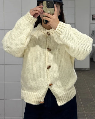Toggle button detail knit cardigan