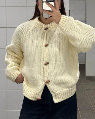 Toggle button detail knit cardigan