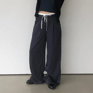 Striped two-tone slacks