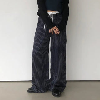 Striped two-tone slacks