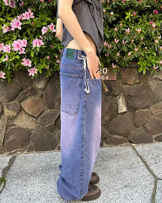 (ORIGINAL) Loose-fit denim pants (purple)