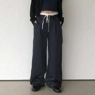 Striped two-tone slacks