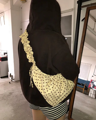 Dot Drawstring Shoulder Bag