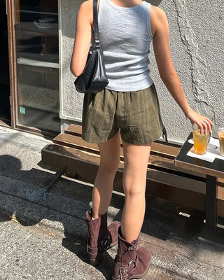 Striped side drawstring shorts