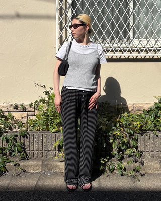 Center Button Border Easy Pants