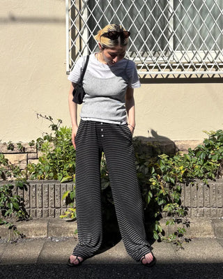 Center Button Border Easy Pants