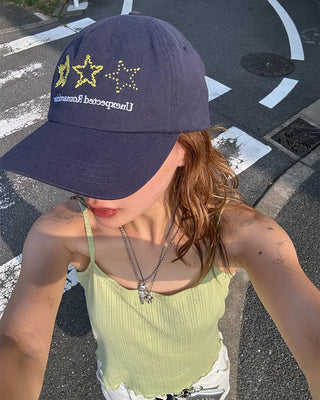 Three-Star Stitch Cap
