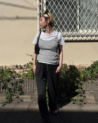 Round neck simple ribbed camisole