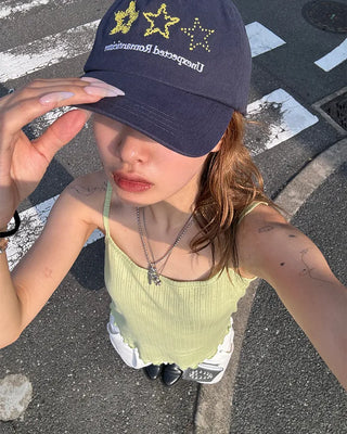 Three-Star Stitch Cap
