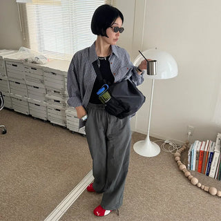 Pocket String Shoulder Bag