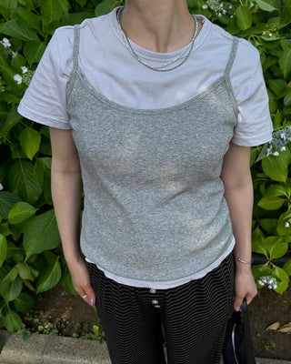 Round neck simple ribbed camisole