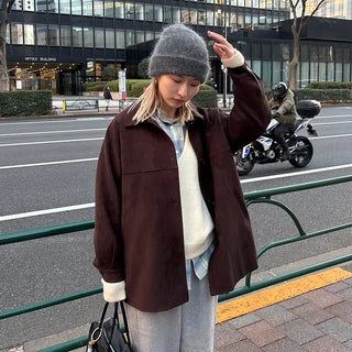 Deep V-neck loose knit