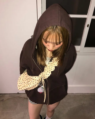 Dot Drawstring Shoulder Bag