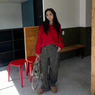 V-neck oversized knit