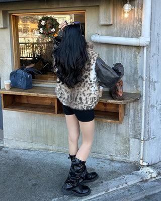 Square-toe triple-strap mid-calf boots