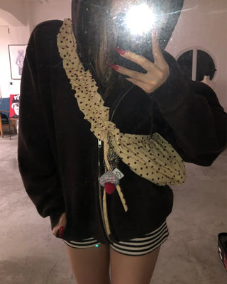 Dot Drawstring Shoulder Bag