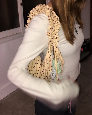 Dot Drawstring Shoulder Bag