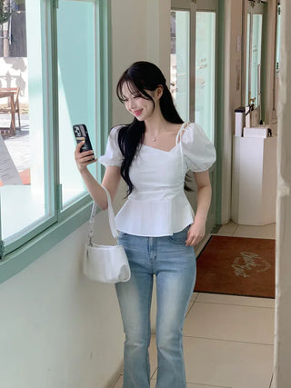 Puff Ribbon Blouse
