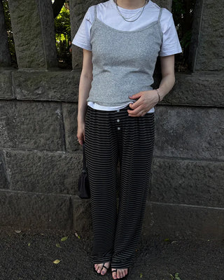 Crew neck semi-cropped short-sleeve T-shirt