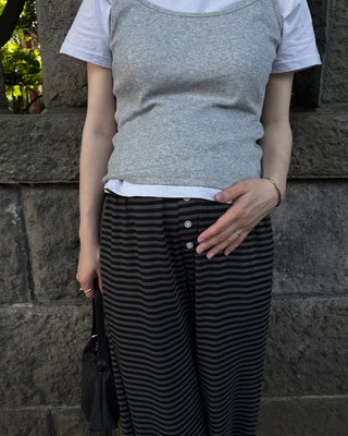 Center Button Border Easy Pants