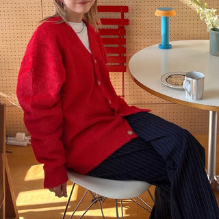 (Unisex) V-neck cardigan