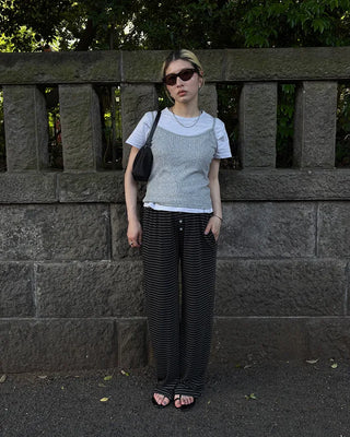 Crew neck semi-cropped short-sleeve T-shirt