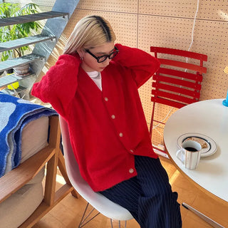 (Unisex) V-neck cardigan