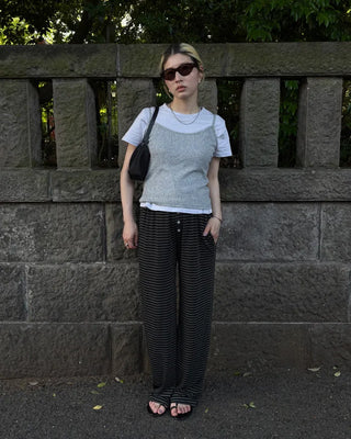 Round neck simple ribbed camisole
