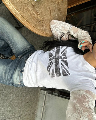 Pigmented British Semi-Cropped Half T-Shirt