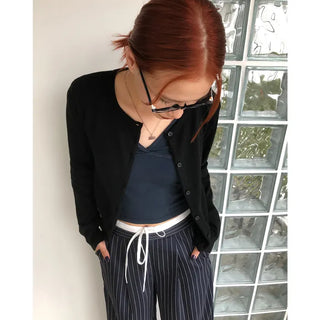 Striped two-tone slacks