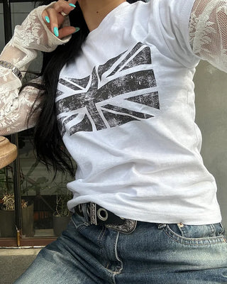 Pigmented British Semi-Cropped Half T-Shirt