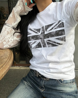 Tulle Flower See-Through Long T-Shirt
