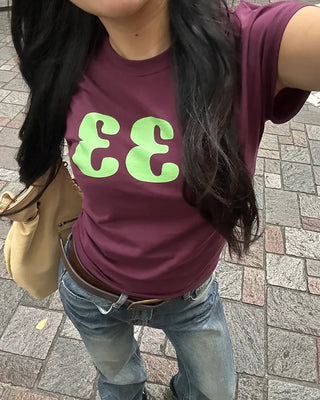 333 Lettering French Sleeve T-Shirt