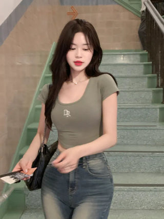 DR Embroidered Logo Cropped T-Shirt (3 colors)